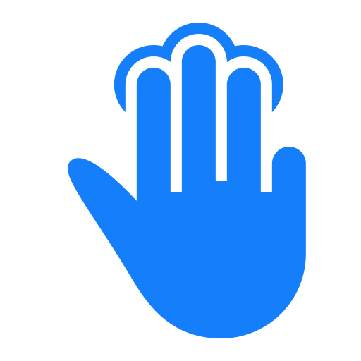 Three, tap, fingers icon
