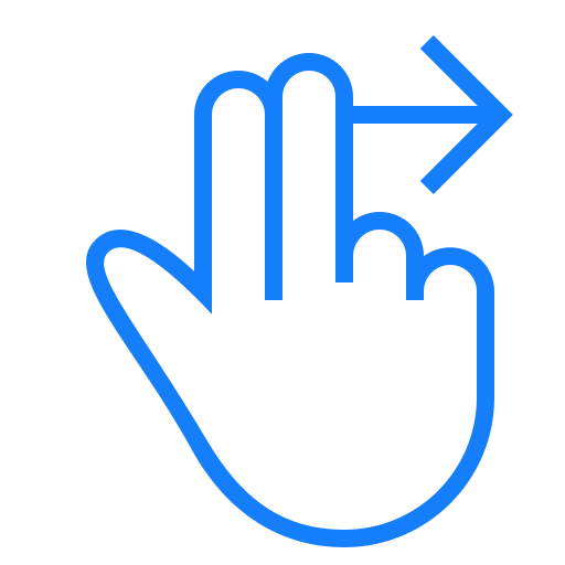Right, swipe, fingers, two icon