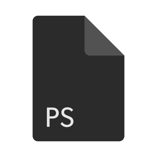 Ps, file, extension, format icon
