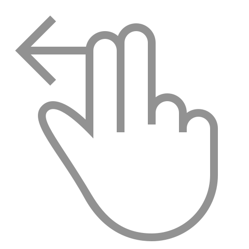 Swipe, left, fingers, two icon