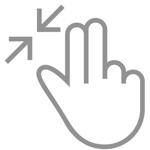 Resize, in, two, fingers icon