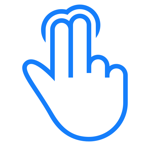 Fingers, two, tap icon
