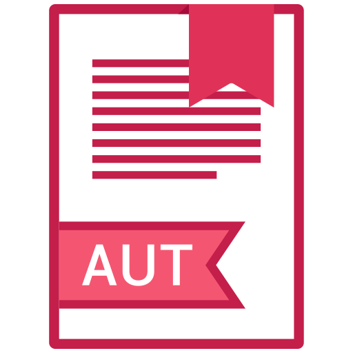 Aut, extension, file, name icon
