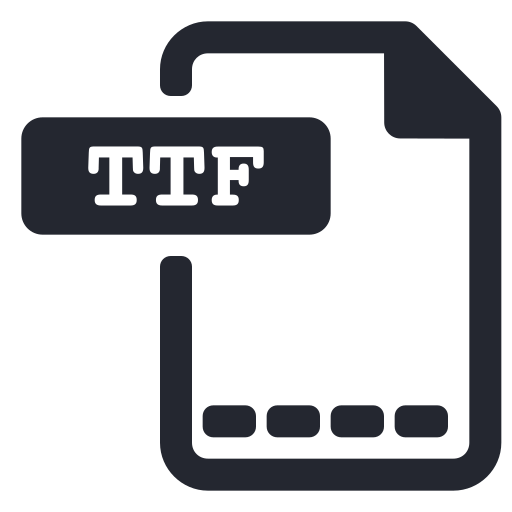 Extension, file, font, ttf icon