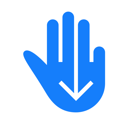 Swipe, three, down, fingers icon