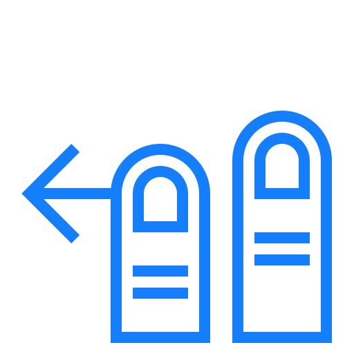 Swipe, left, fingers, two icon