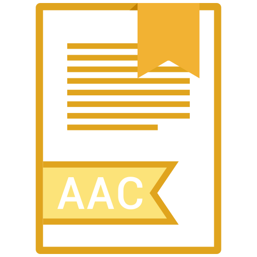 Aac, extension, file, name icon