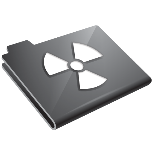 Radioactive, grey icon