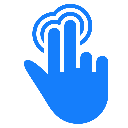 Double, three, tap, fingers icon