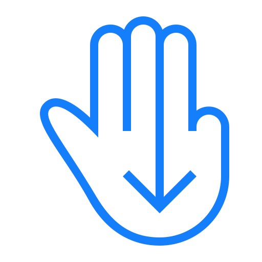 Swipe, three, down, fingers icon