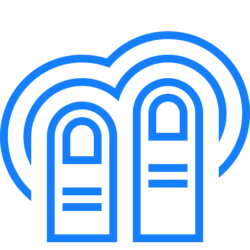 Double, tap, fingers, two icon