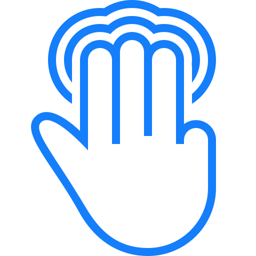 Double, three, tap, fingers icon