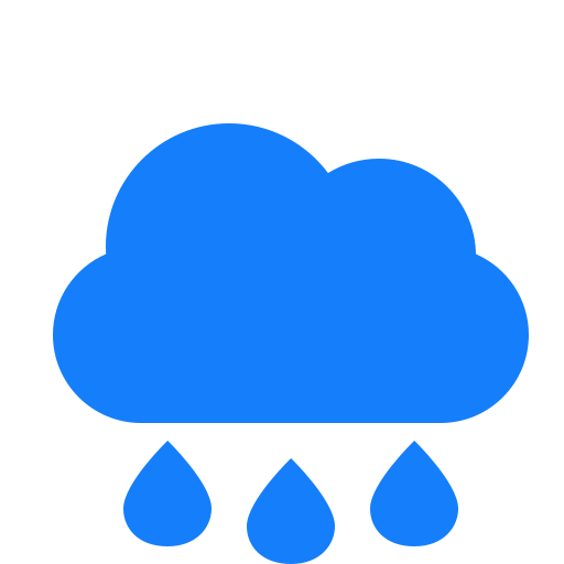 Cloud, raindrops icon