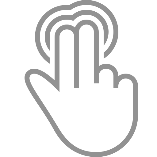 Double, three, tap, fingers icon