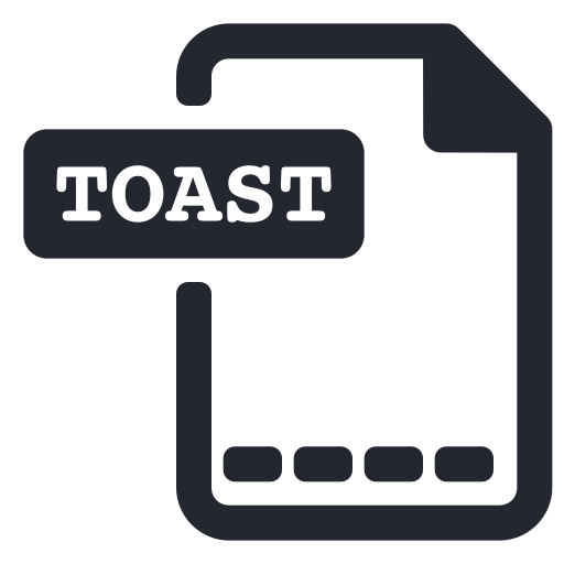 Disc, extension, file, midia, toast icon