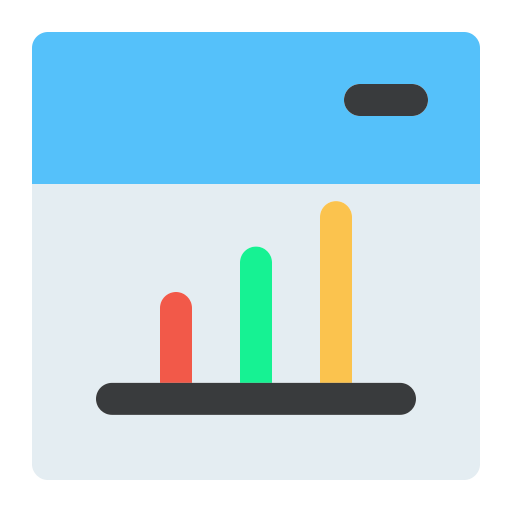 Dashboard, bar chart, browser, website, statistics, user interface, analytics icon