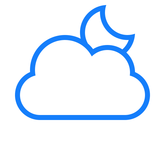 3, moon, cloud icon