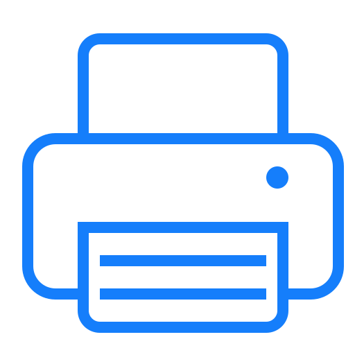 Printer, text icon
