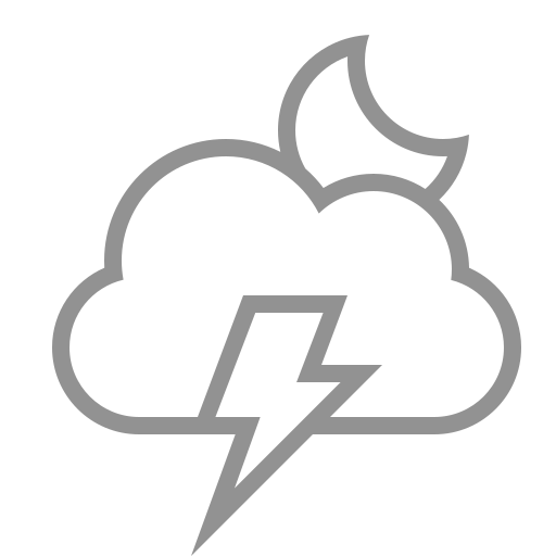 Moon, lightning, cloud icon