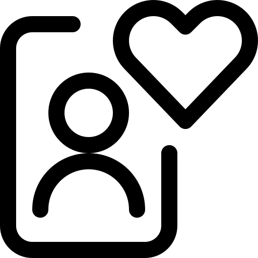 Dating, smartphone, man icon