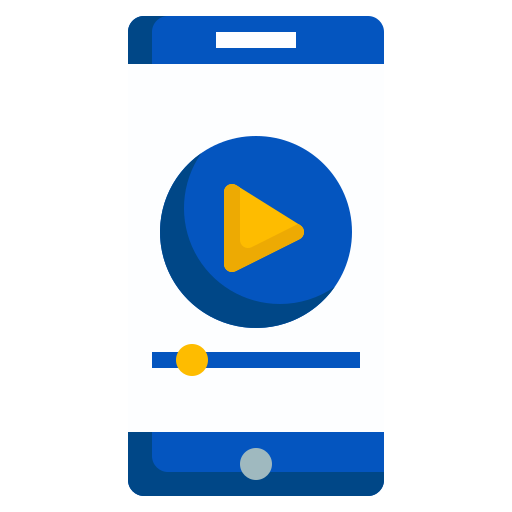 Online learning, training, education, smartphone, video tutorial icon