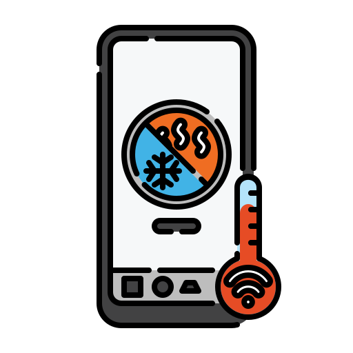 Thermal, monitoring, smart home, smartphone icon