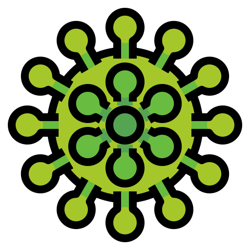Biology, cell, corona, covid, life icon