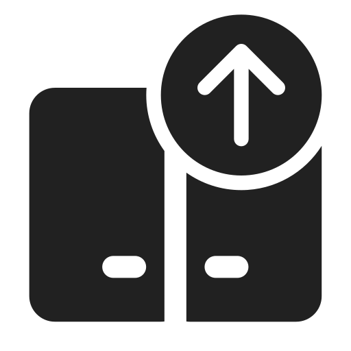 Ic, fluent, dual, screen, arrow, up, filled icon