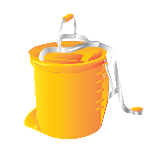 Bucket, cleaning, foot, janitor, wringer icon