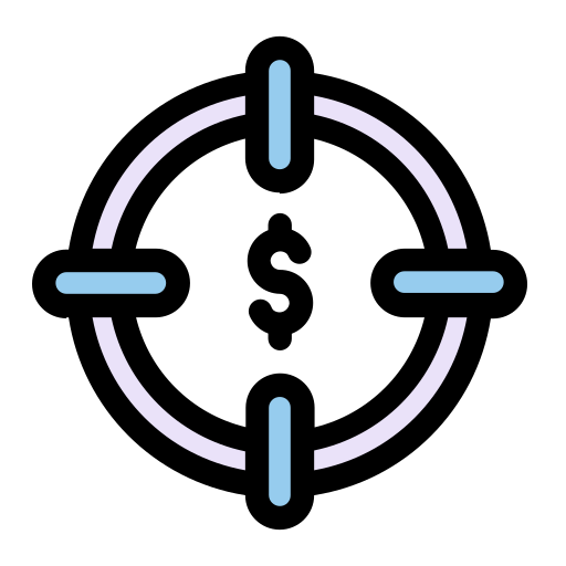 Target, finance, currency, goal, business icon