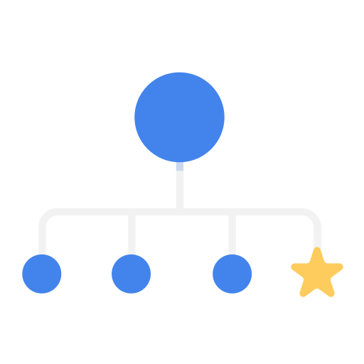 Business, chart, hr, organization, rookie, star icon