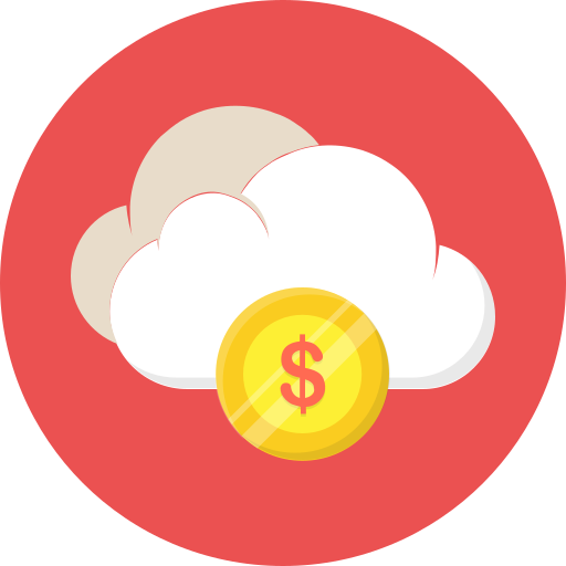 Cloud, coin, dollar, finance, money icon