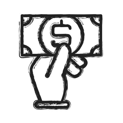 Business, hand, money, shoping icon