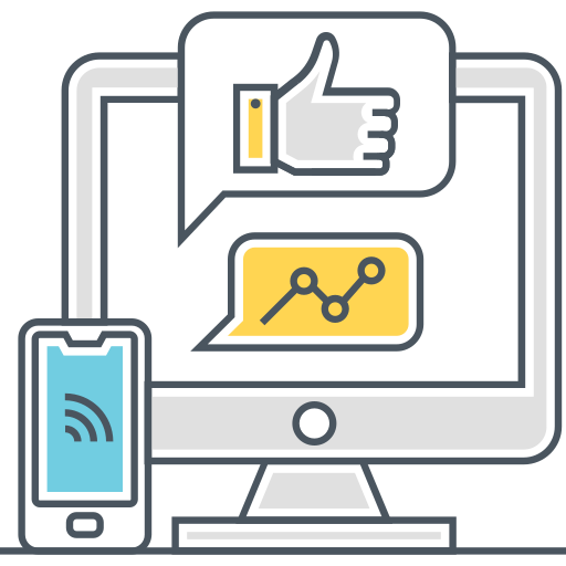 Social, media, marketing, business, management, finance icon