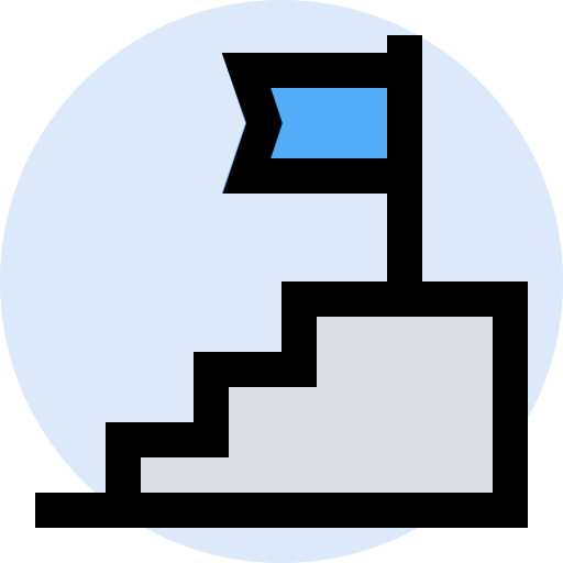 Business, finance, management, marketing, office, stair icon