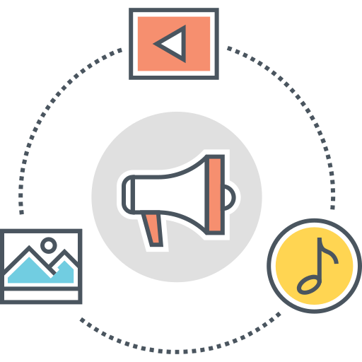 Content, marketing, advertising, digital, business, promotion, online advertising icon