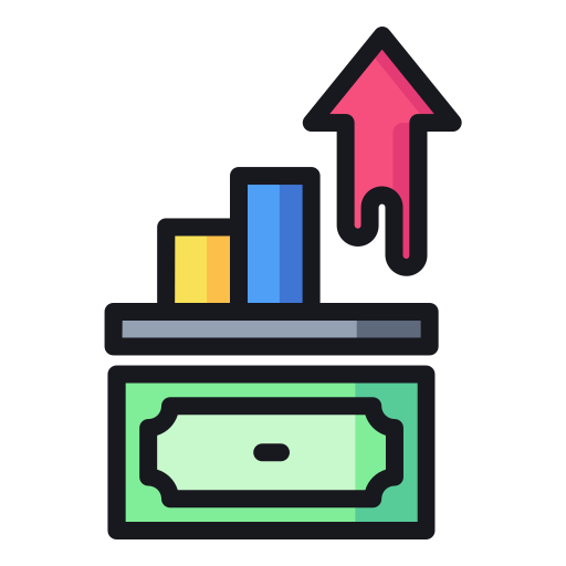 Increase, growth, income, profit, business, marketing icon