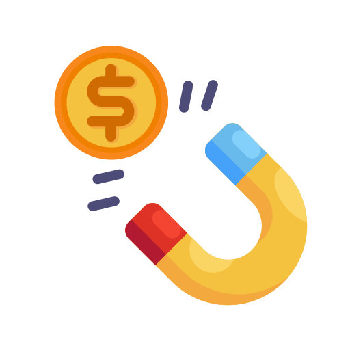Business, coin, currency, finance, magnet, marketing, money icon
