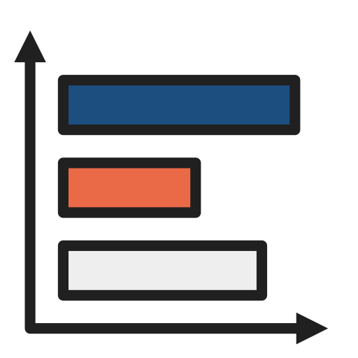 Bar, chart, horizontal, business, analytics, statistics icon