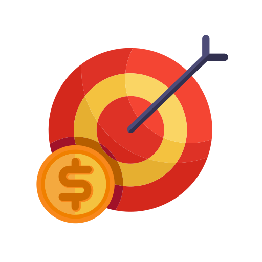 Business, coin, finance, marketing, money, office, targeting icon