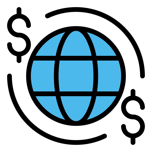 Global, payment, finance, money icon