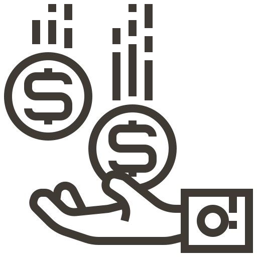 Accounting, finance, cash, currency, hand, money, receive icon