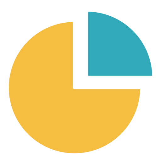 Black background, diagram, pie chart, finance, presentation, report icon