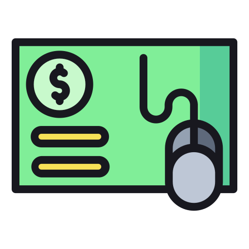Click, per, payment, finance, pay, marketing icon