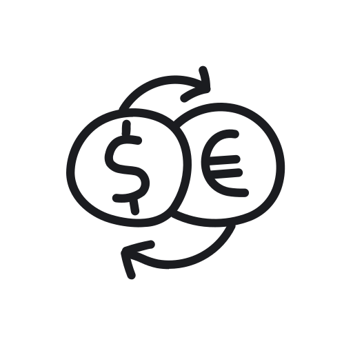 Currency, exchange, finance, money, banking, euro, dollar icon