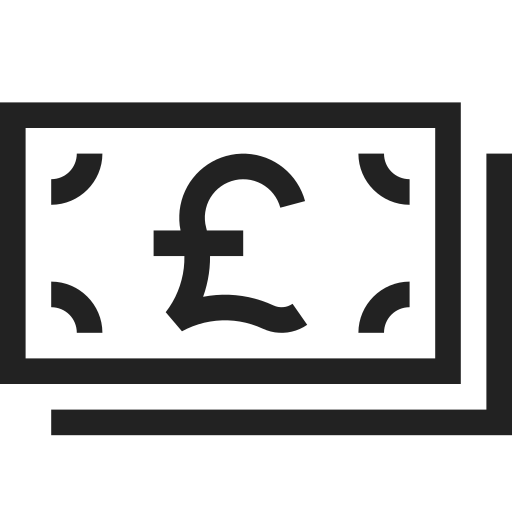Banknotes, gbp, money, currency, finance, payment icon