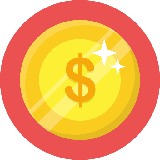 Coin, dollar, money, shine icon