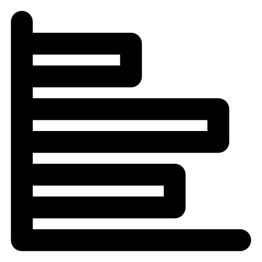 Graph, bar, horizontal icon