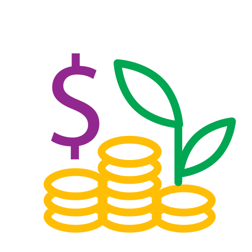 Coins, profit, money icon