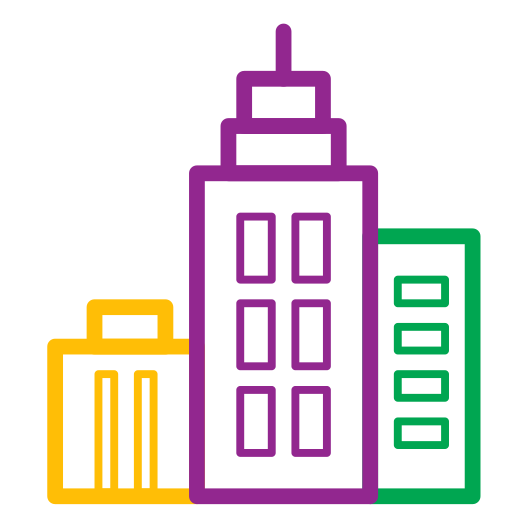 Home, business center, house, office, city icon